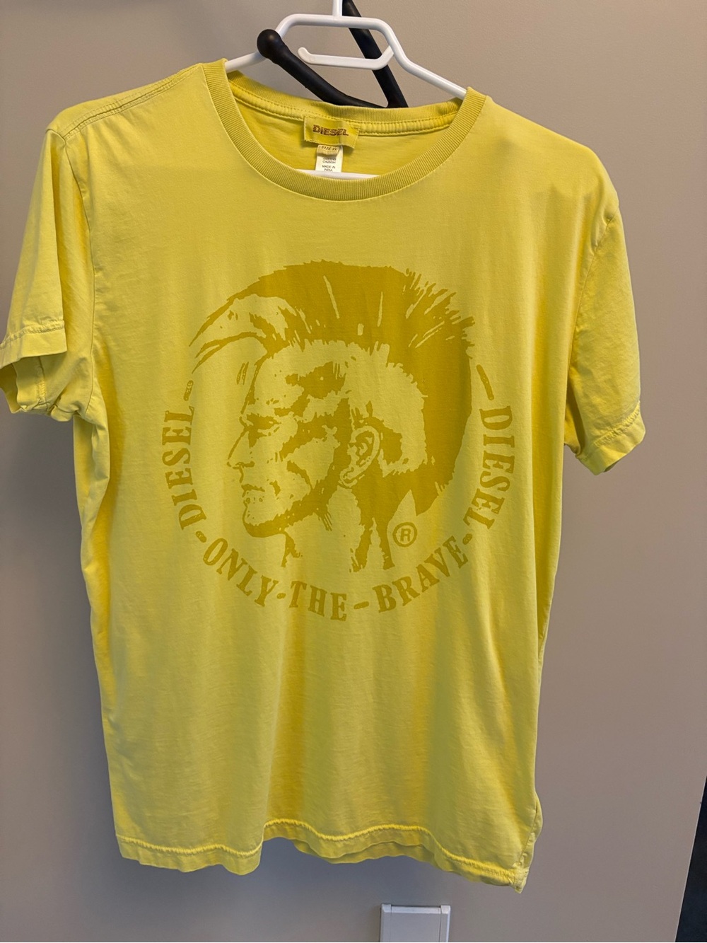 Diesel Yellow Graphic 'Only The Brave' Short Sleeve Tee